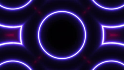 Neon Glowing Circle Pattern Abstract Motion Background Loop