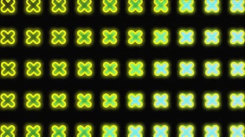 Animation of cross glowing yellow and green