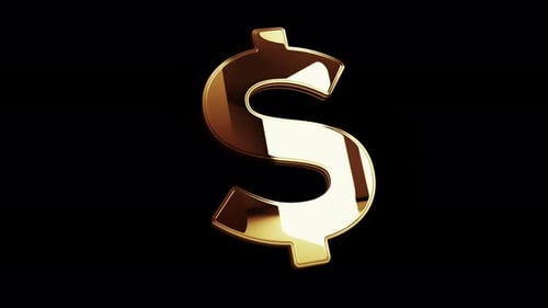 Seamlessly Looping Golden Dollar Sign Animation