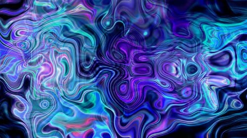 Blue Cyan Color Abstract Silky Ink Liquid Animated Background