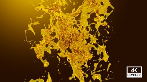 Golden Liquid Splatter Reveal Transition