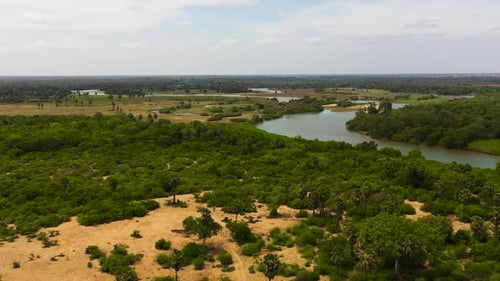 Aerial View of Rural Landscape in Sri Lanka