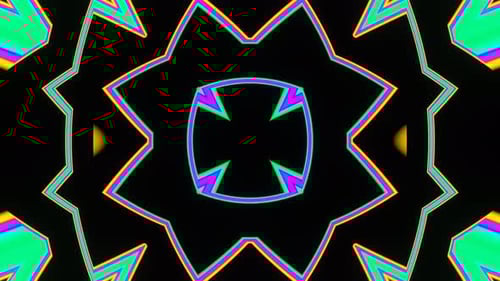 Neon Kaleidoscope Bright Multicolored Pulsating Looped