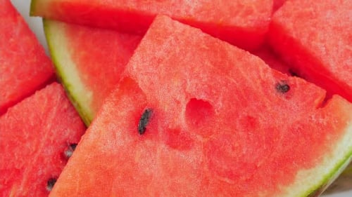 Background of fresh ripe watermelon slices.