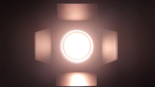 Studio Light Changing Colors on Black Background