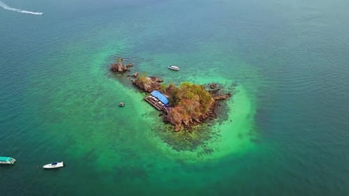 Aerial view of beach at Koh Khai, Andaman sea in Phuket island. Thailand