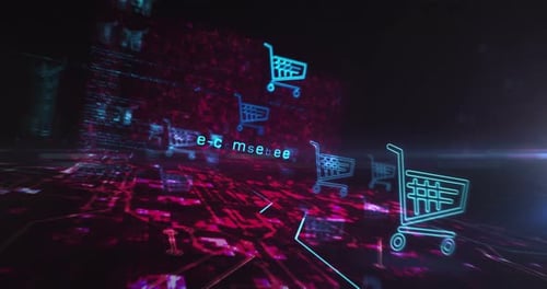 Futuristic Online Shopping and E-commerce Digital Motion Graphics
