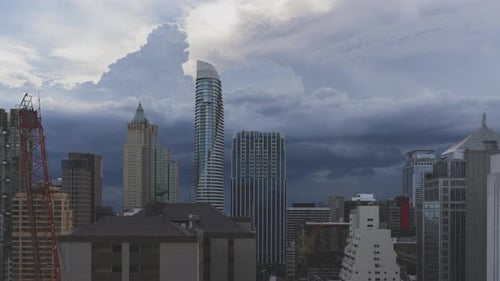 4k uhd timelaspe bangkok capital city thailand with clear flow beautiful cloud
