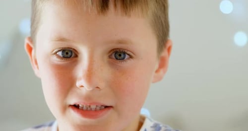 Blond Boy Looking Directly at the Camera