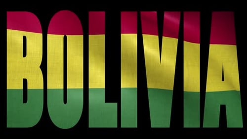 Waving Flag of Bolivia Text Animation