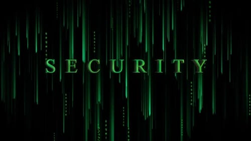 Security Text Reveal in Digital Matrix Code Style