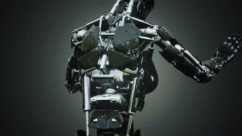Futuristic Robot Torso Assembly Animation