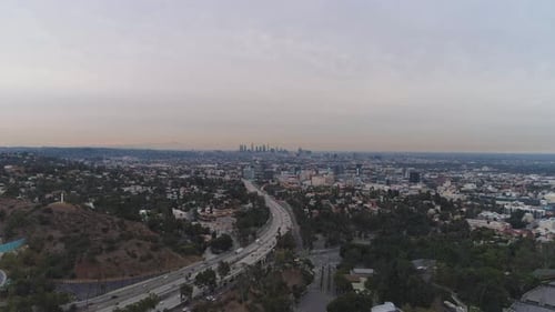 Los Angeles Cityscape in Morning. California, USA. Aerial View