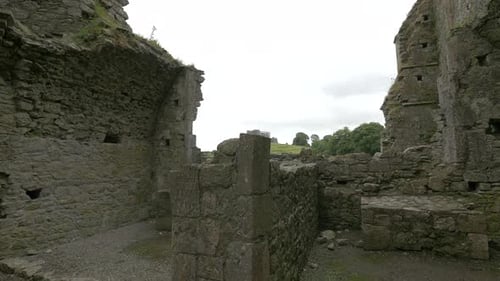 Dolly Shot of Castle Ruins