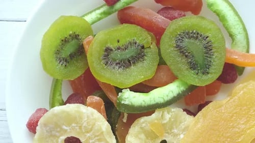 Dried Fruits and Berries on Table Top View