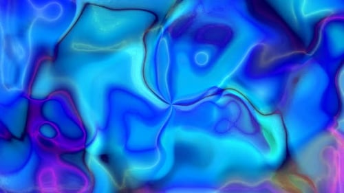 Fond animé de mouvement de vague d'encre lisse de couleur bleue