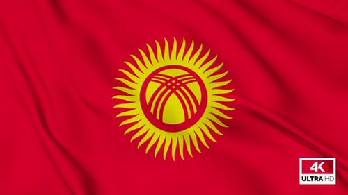 Realistic Waving Flag of Kyrgyzstan Seamless Loop