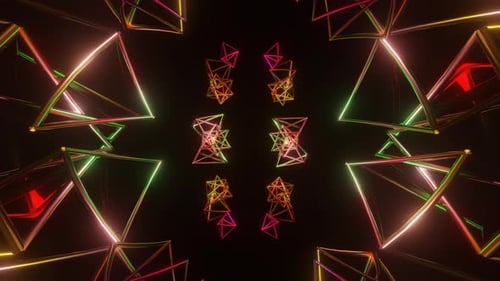 Rotaiting Pyramid Multicolor Psychedelic Hypnotic VJ Loop
