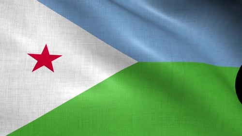 Realistic Waving Flag of Djibouti Loop
