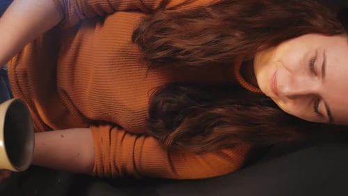 Woman Makes Jug of Clay in Pottery Workshop Smiles Happy Beautiful Footage Background Authentic