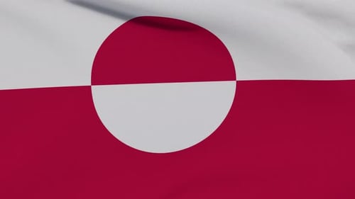 Greenland National Flag Waving Seamless Loop Animation
