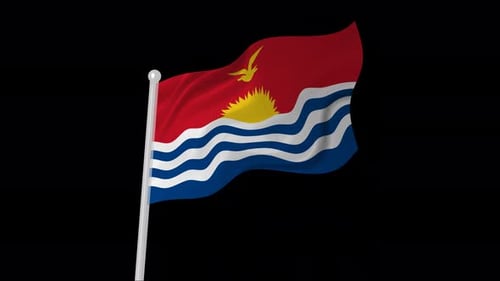Kiribati-Flagge weht animierter schwarzer Hintergrund