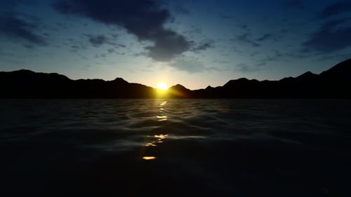 Sunset at Sea and Time-lapse Sky