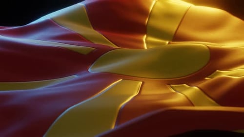 Dynamic Waving Flag Animation with Sunburst Design