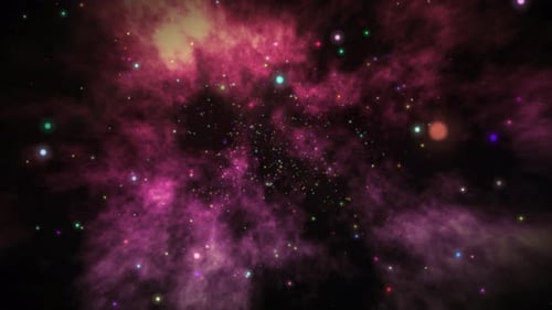 Colorful Cosmic Starfield Journey Through Nebula Loop