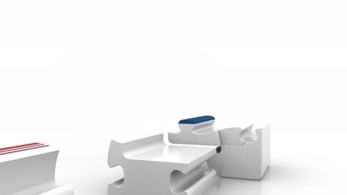 Building Puzzle House Featuring Flag of Serbia