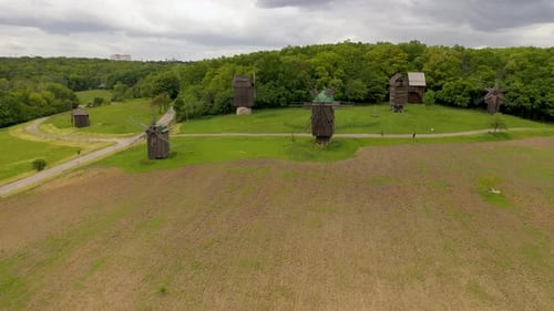 Aerial View of the Windmills