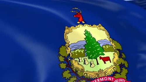 Realistic Waving Vermont State Flag Animation