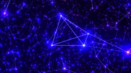 Futuristic Blue Purple Glowing Digital Network Background