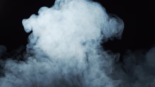Abstract Smoke Rising on Black Background