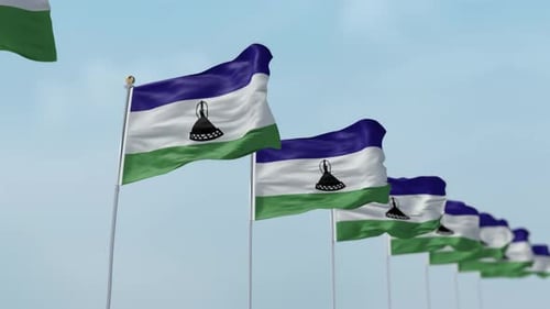 Lesotho Row Of Flags