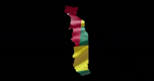 Togo Country Map with Waving Flag Animation