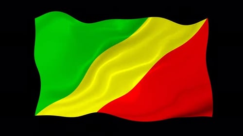 Republic of the Congo Flag Waving Loop