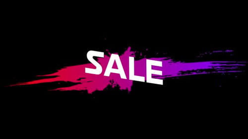 Word Sale appearing with pink splash circle