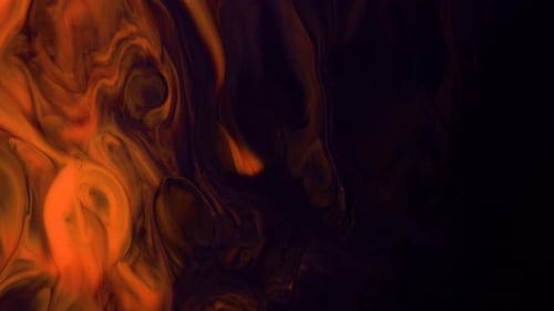 Tinta líquida laranja e preta