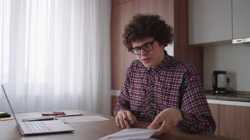 Adult working from home getting stressed