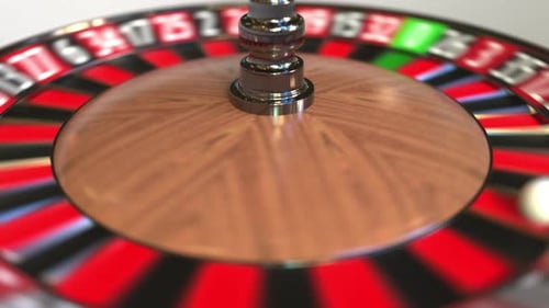 Casino Roulette Wheel Ball Hits 22 Twenty-two Black