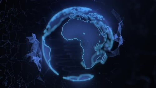 Futuristic Digital Earth Network Globe Animation
