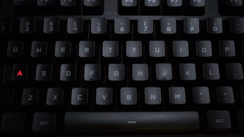 Illuminated Keyboard Keys Spell Hacker
