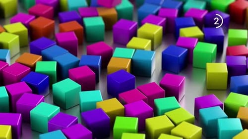 Animated Colorful Cubes Geometric Background Loop