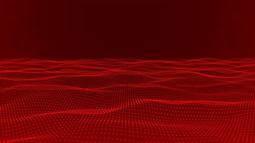 Abstrakte Partikelwellenanimation mit roter Farbe