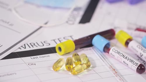 Coronavirus Blood Vials on Test Form