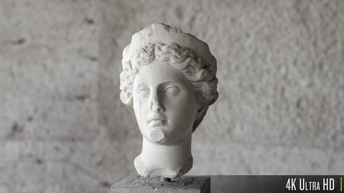4K Parallaxe um eine antike griechische Marmorbüste