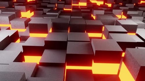 Neue Metallwürfel mit Neonlicht Vj Loop Hintergrund HD