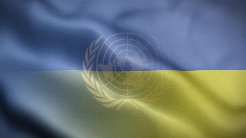 Ukraine UN Flag Loop Background 4K
