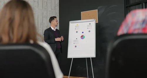 Businessman Giving a Presentation to Colleagues in the Office